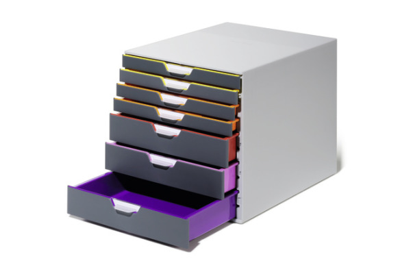 DURABLE Schubladenbox Varicolor 7 760727 grau/bunt 7 Schubl.