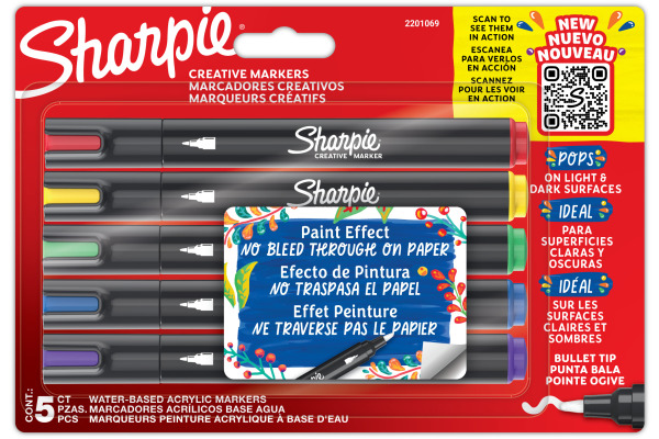SHARPIE Acrylic Marker 2201069 Rundspitze 5 Stück