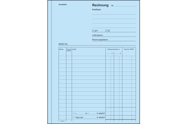 FAVORIT Formularbuch Rechnungen A5 9211 OK Durchschreibepapier 50x2 Blatt