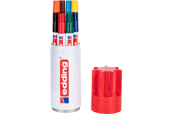EDDING Permanent Marker 3000 1,5-3mm 3000-BOX8 8 Farben, Dose