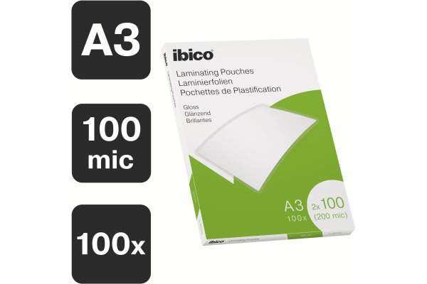 IBICO Laminiertasche A3 627320 glanz, 100my 100 Stk