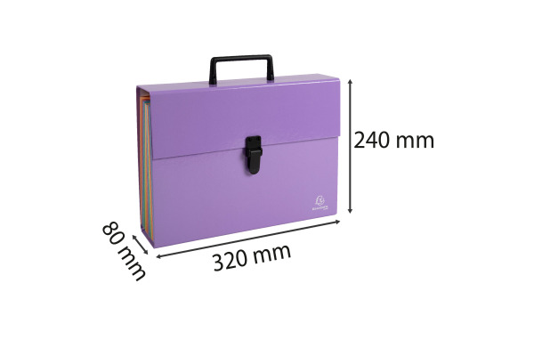 EXACOMPTA Fächermappe Aquarel A4 56765E mauve 18-teilig