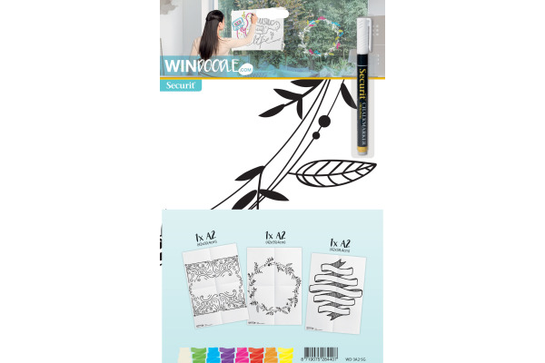SECURIT Fensterschablone WINDOODLE WD-3A2-SG A2 Signs 3 Stück
