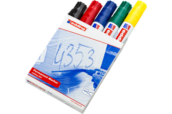EDDING Permanent Marker 800 4-12mm 800-99 5 Farben ass.