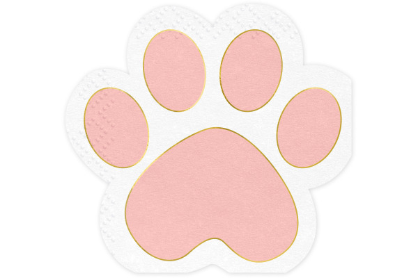 PARTYDECO Servietten 15.5x14.5cm SPK38 Katzenpfoten 12 Stück
