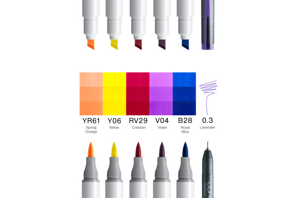 COPIC Marker Ciao Manga Set 22075589 Kaito 6 Stück