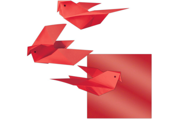 URSUS Faltblätter Origami 14x14cm 2536122 rot 100 Blatt