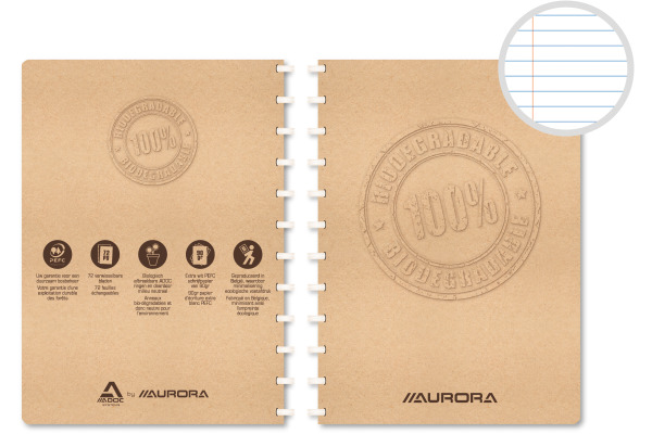 ADOC Spiralbuch BIO A4 6011.150 braun, liniert 72 Blatt