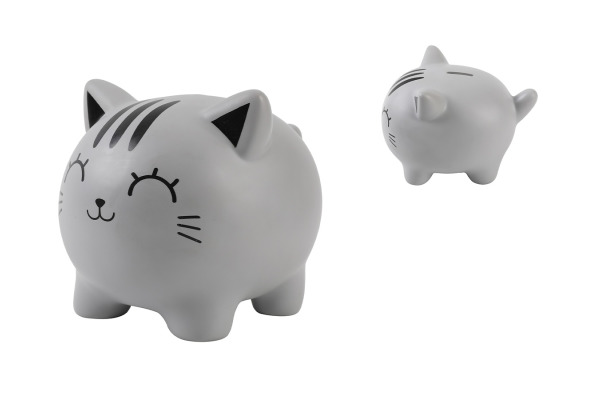 I-TOTAL Sparkasse 18x15x15.5cm XL2501 Cat grey