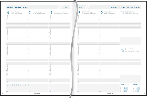 AURORA Agenda Florence PAW 2027 2715Z 1W/2S schwarz ML 21x27cm