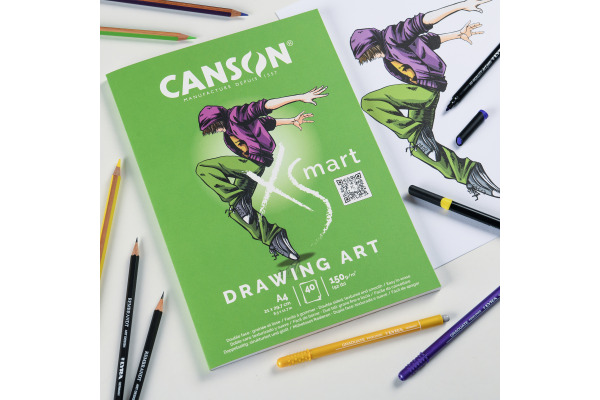 CANSON Zeichenblock Drawing Art A4 32250P002 blanko, 150g 40 Blatt