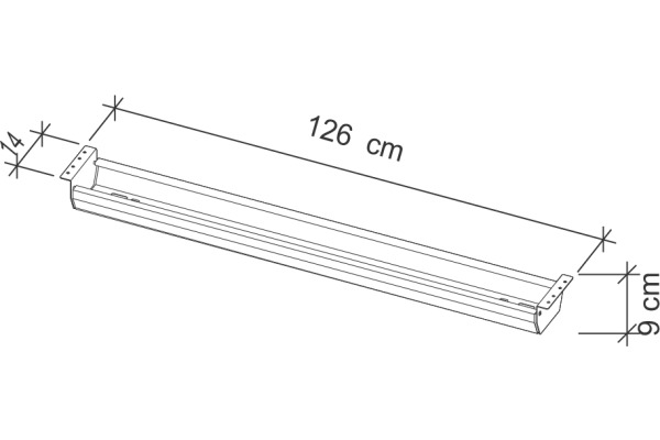 APOLLO Kabelwanne 126cm VKC16/W weiss, für 160cm Tische