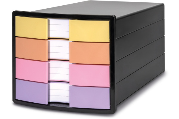 HAN Schubladenbox IMPULS A4/C4 1012-139 schwarz/pastell, 4 Schubladen