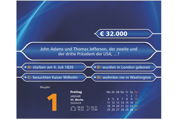 DUMONT Abreisskalender 2027 261176 Wer wird Millionär 14.5x11.8cm