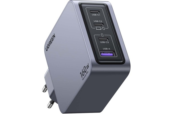 UGREEN USB Wallcharger Nexode Pro 25877 160W, 4-Port,PD,GaN w.Cable