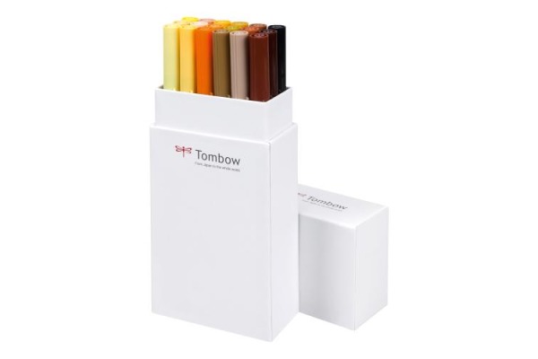 TOMBOW ABT Dual Brush Pen ABT-18P-3 18er Set Erdtöne