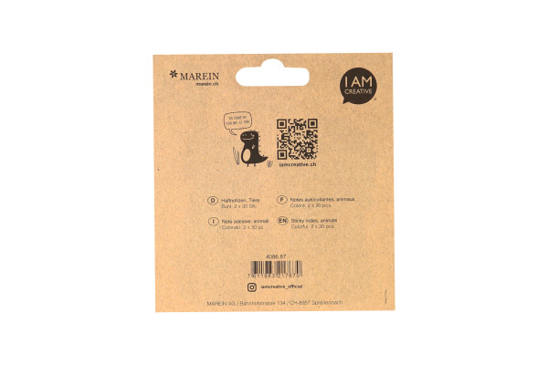 I AM CREA Sticky Notes 4086.87 Tiere 60 Blatt