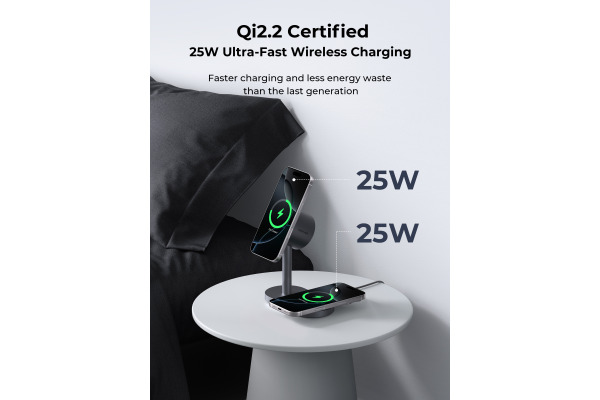 AUKEY MagFusion 2-IN-1 Fastcharger LC-MC213 Wireless Charger 25W Qi2.2