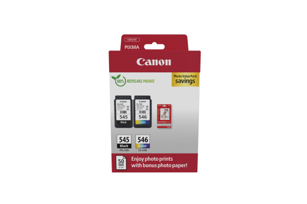 CANON Photo Value Pack schwarz/color PGCL545/6 PIXMA iP2850 GP-501 50Bl.