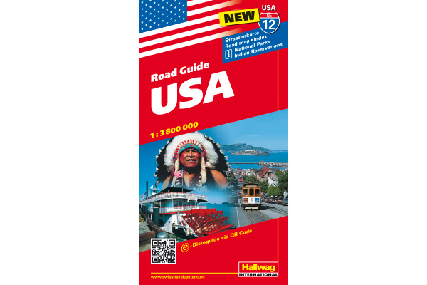 HALLWAG Strassenkarte 382831087 USA (Dis/BT) 1:3,8 Mio.