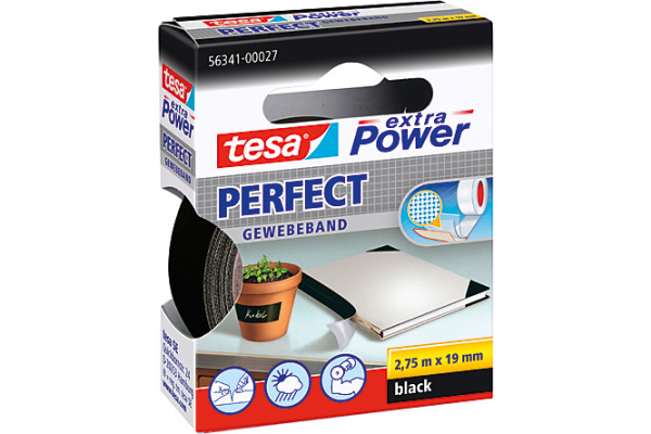 TESA Extra Power Perfect 2.75mx19mm 563410002 Gewebeband. schwarz