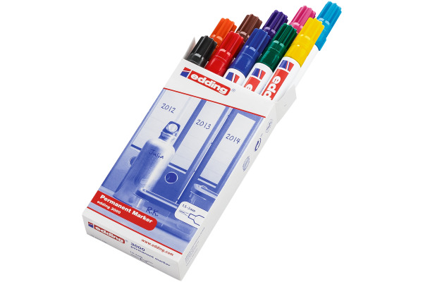EDDING Permanent Marker 3000 1,5-3mm 3000-999 10 Farben ass.