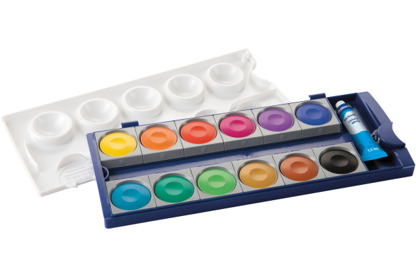 PELIKAN Deckfarben 735K/12 12 Farben Deckweiss