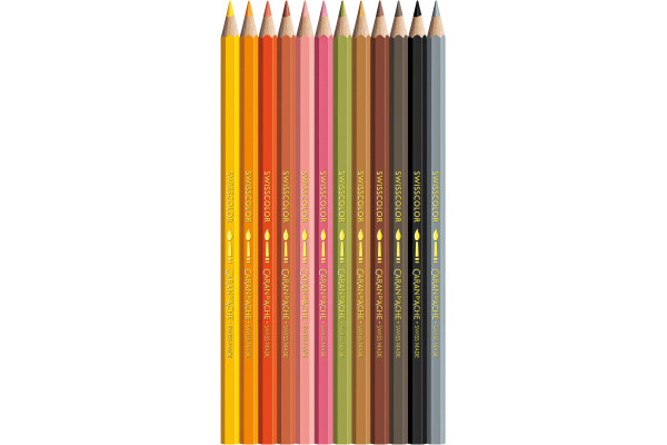 CARAN D'A Farbstifte Swisscolor 1285.803 Kawaii Cute Animals 12 Stk.