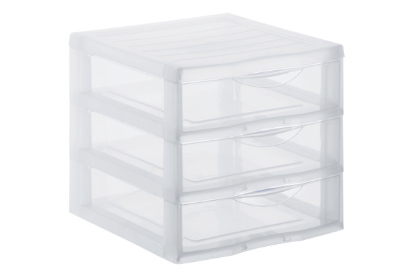 ROTHO Schubladenbox Optimo A4 142180009 transparent 3 Schubladen