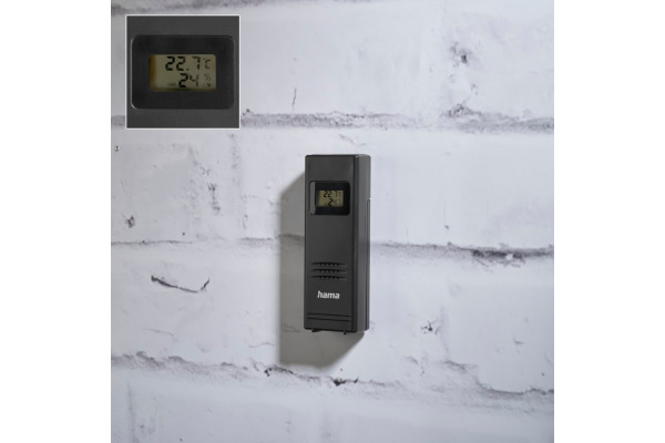 HAMA Wetterstation Premium 186380 schwarz, mit Sensor