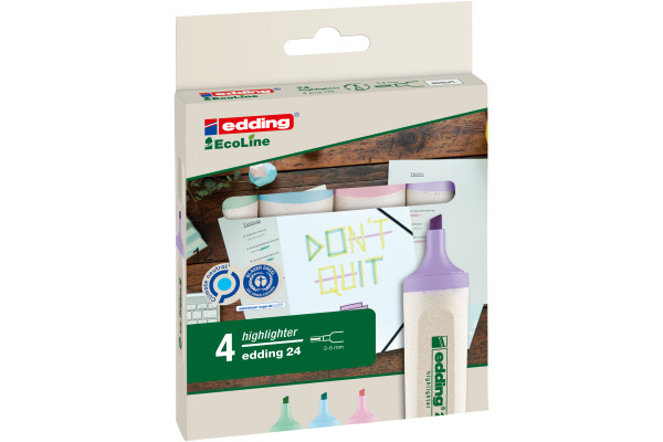 EDDING Textmarker EcoLine 24 2-5mm 4-24-4-10 pastell 4 Stück