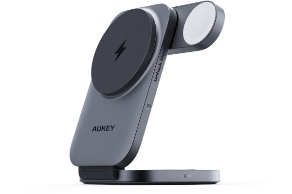 AUKEY MagFusion 3-IN-1 foldable LC-MC312 Qi2 Wirel.Charger 15W, Black