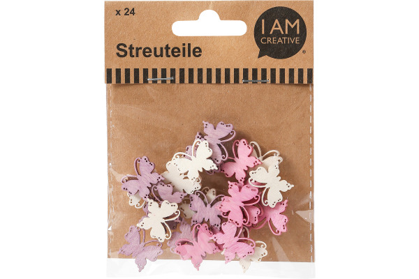 I AM CREA Streuteile Schmetterling 4501.8 III, bunt, 24 Stk.