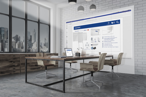MAGNETOP. Infinity Wall X Projection 1041401 weiss, Mica email. 1180x1890mm
