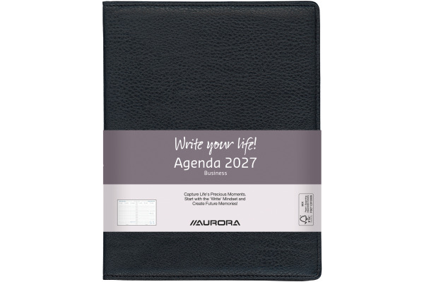 AURORA Agenda Finesse Business 2027 2918P 1W/2S schwarz ML 17.5x22.5cm