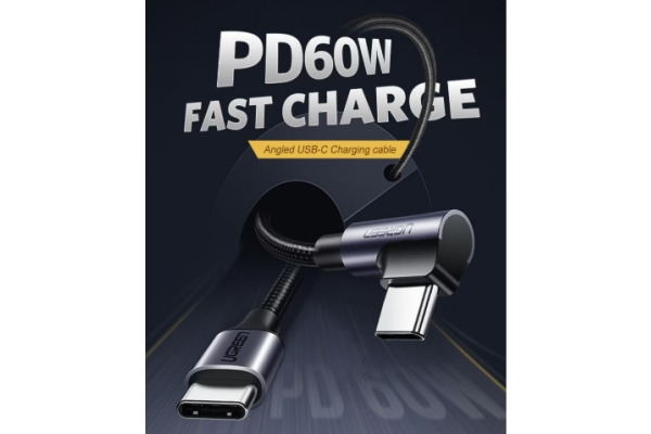 UGREEN Fast Charging Cable 3A Max 2m 50125 USB-C -USB-C,PD,90 Degree