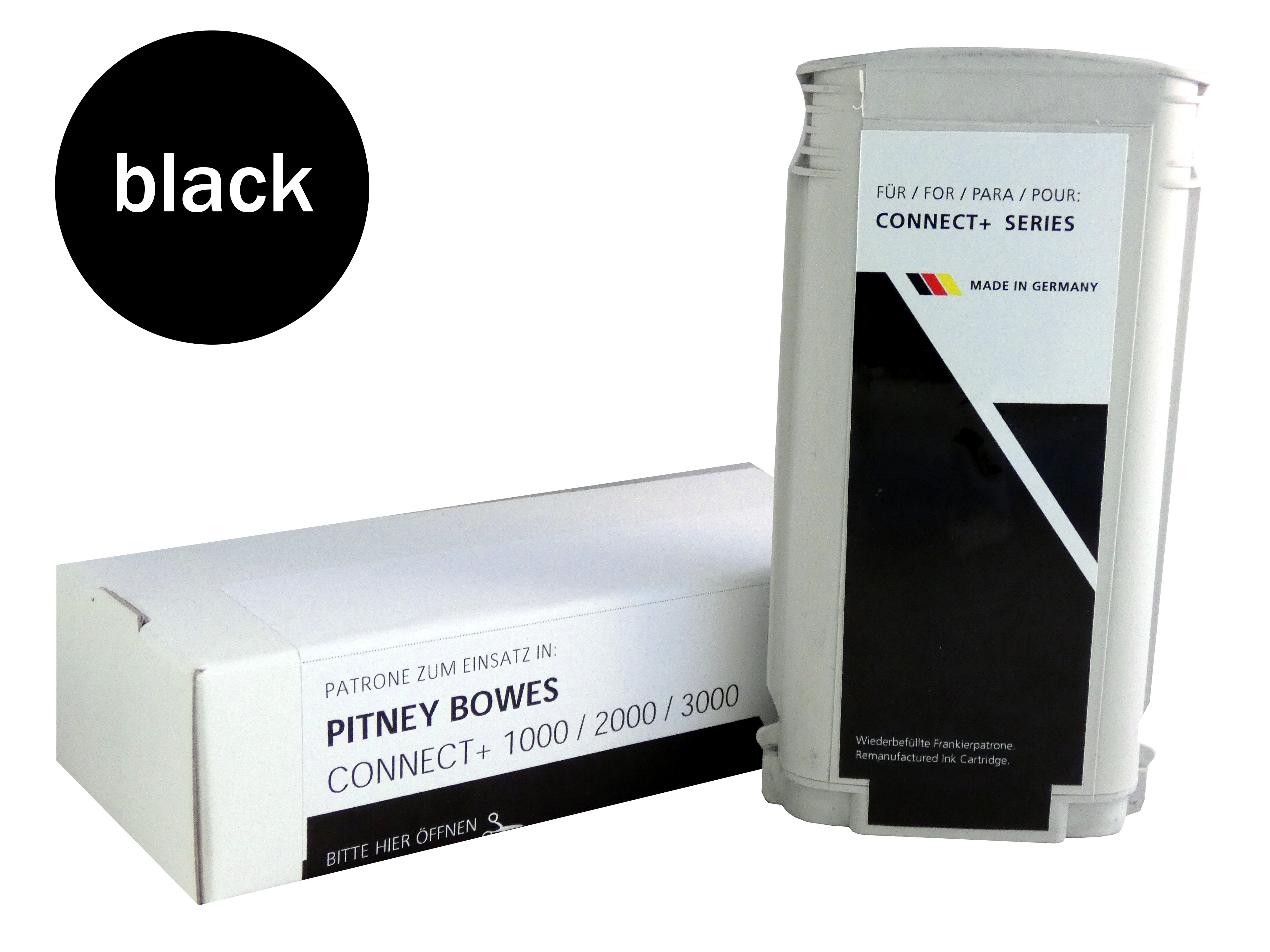 Frankierpatrone komp. zu PitneyBowes Connect+/Send Pro P 50'000 Seiten, schwarz (140ml)