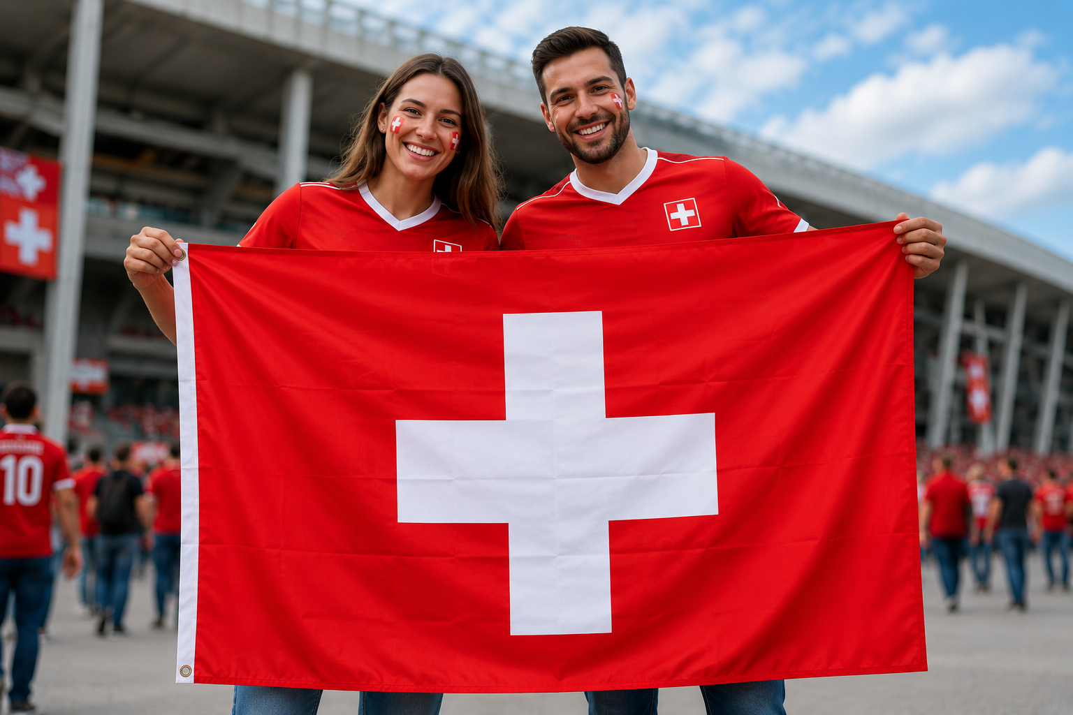Schweizer Flagge 150x90cm Fahne aus Polyester 