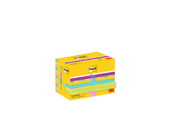 POST-IT Super Sticky Notes 47.6x47.6mm 62212SSCO 3-farbig 12x90 Blatt