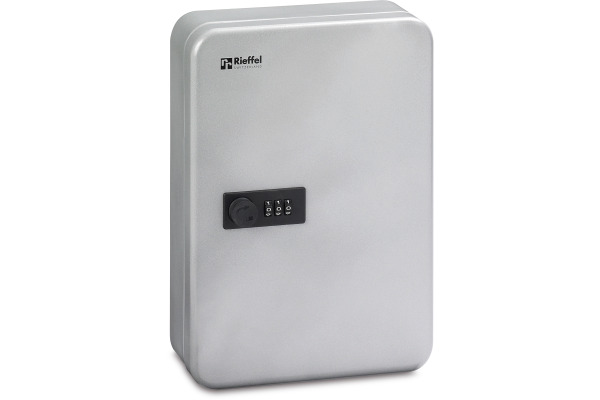 RIEFFEL Schlüsselkasten VT silber A19120 30×24×8cm 46 Haken