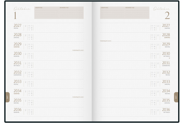 RIDOIDE 10 Jahresagenda 2027-2036 702240401 1T/1S grau DE 21x29.1cm