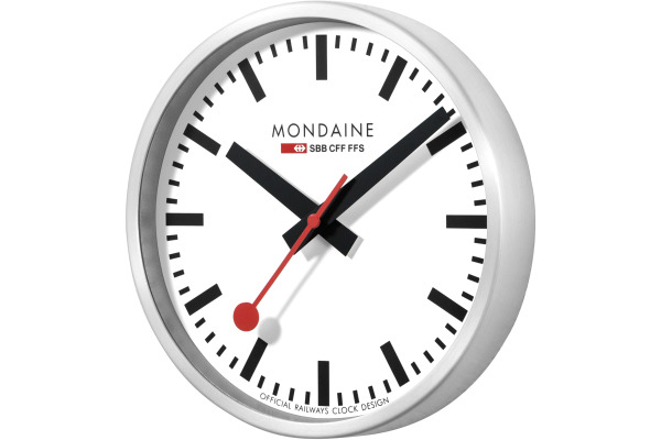 MONDAINE Wanduhr 250mm A990.16SB silber/schwarz