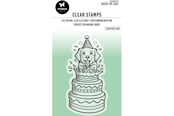 STUDIO LI Klarischtstempel Birthday Dog STAMP410 9.6x4.5x0.3cm