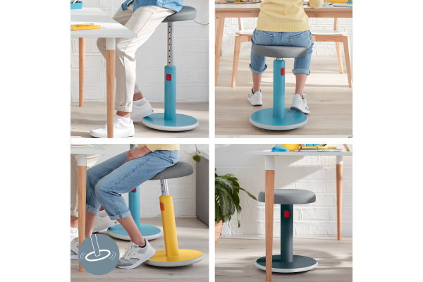 LEITZ Sitz/- Stehhocker Cosy 6518-0061 blau Sitzhöhe 46-79cm