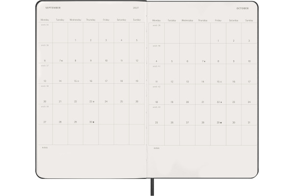 MOLESKINE Agenda Classic Large 2027 DHB12DC3Y 1T/1S schwarz HC 13x21cm