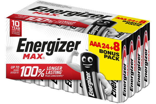 ENERGIZER Batterien Max E30371140 AAA/LR03 24+8 Stück