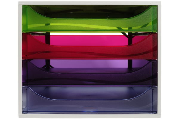 EXACOMPTA Schubladenbox 228699D ECOBOX 4 Schubladen, transp.