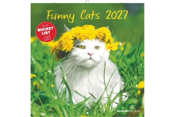 ALPHA EDI Bildkalender 2027 161197 Funny Cats ML 30x30cm