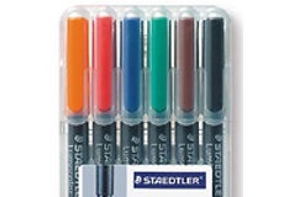 STAEDTLER Lumocolor permanent F 318-WP6 6 Farben ass.