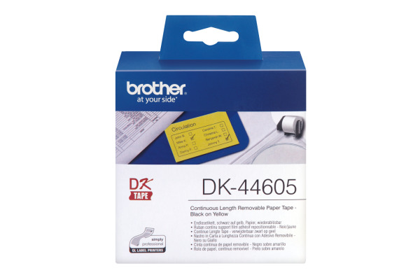 PTOUCH Endlos-Etiketten 62mmx30.48m DK-44605 QL-500/550 gelb Rolle